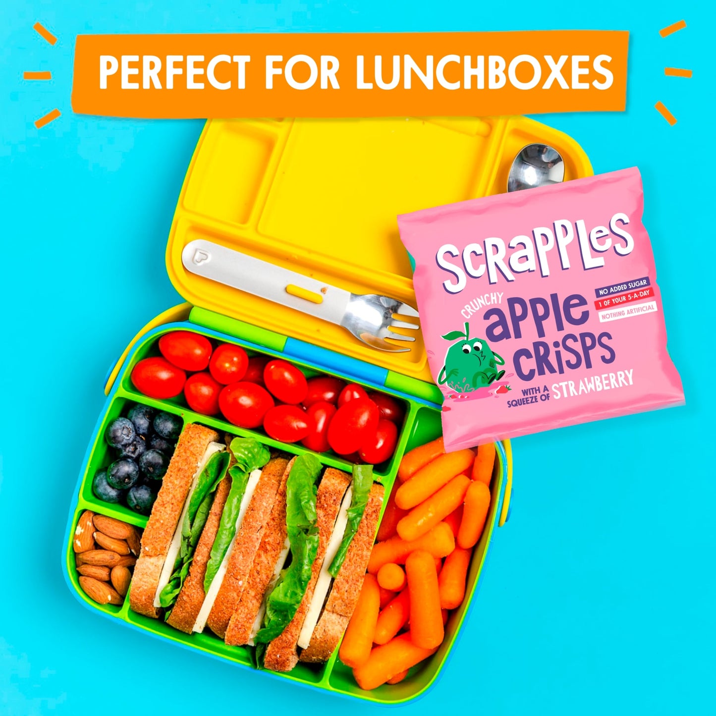Scrapples Crunchy Apple Crisps with a squeeze of Strawberry Multipack (5x12g) — image 4