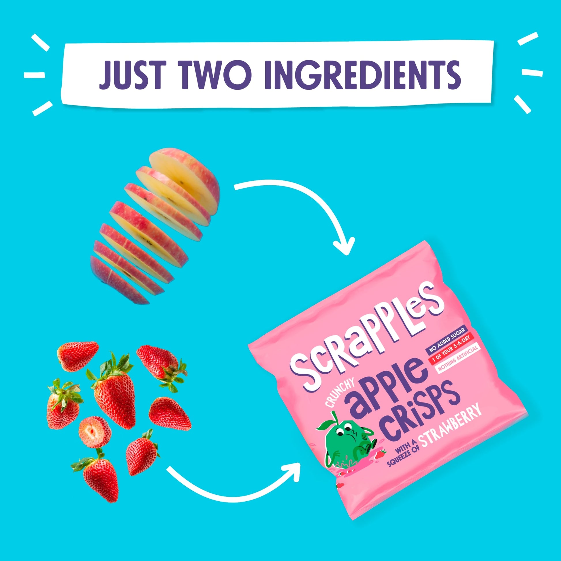 Scrapples Crunchy Apple Crisps with a squeeze of Strawberry Multipack (5x12g) — image 5