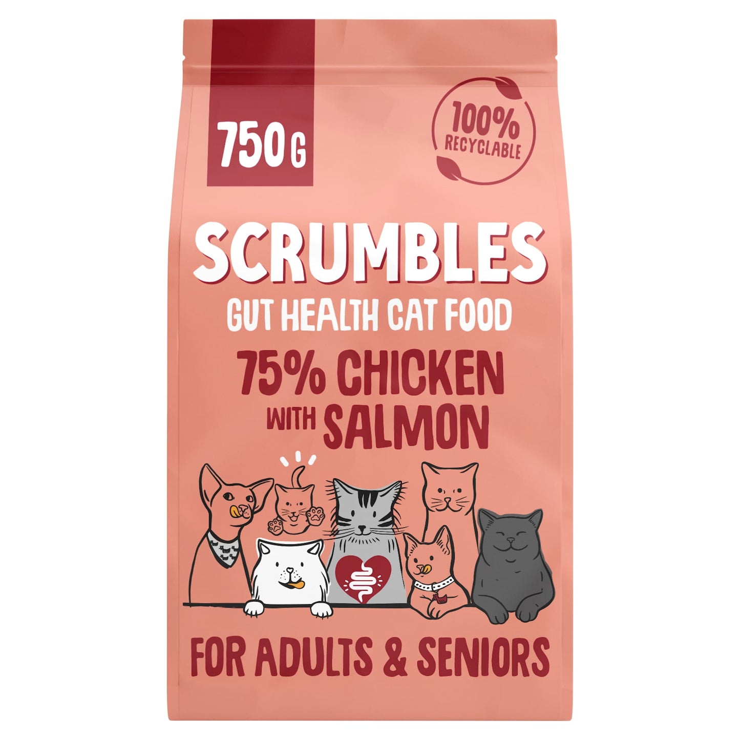 Scrumbles Chicken With Salmon Dry Cat Food 750G — image 1