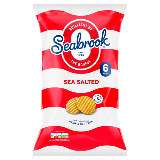 Seabrook Sea Salted Potato Crisps 6 X 25G — image 1