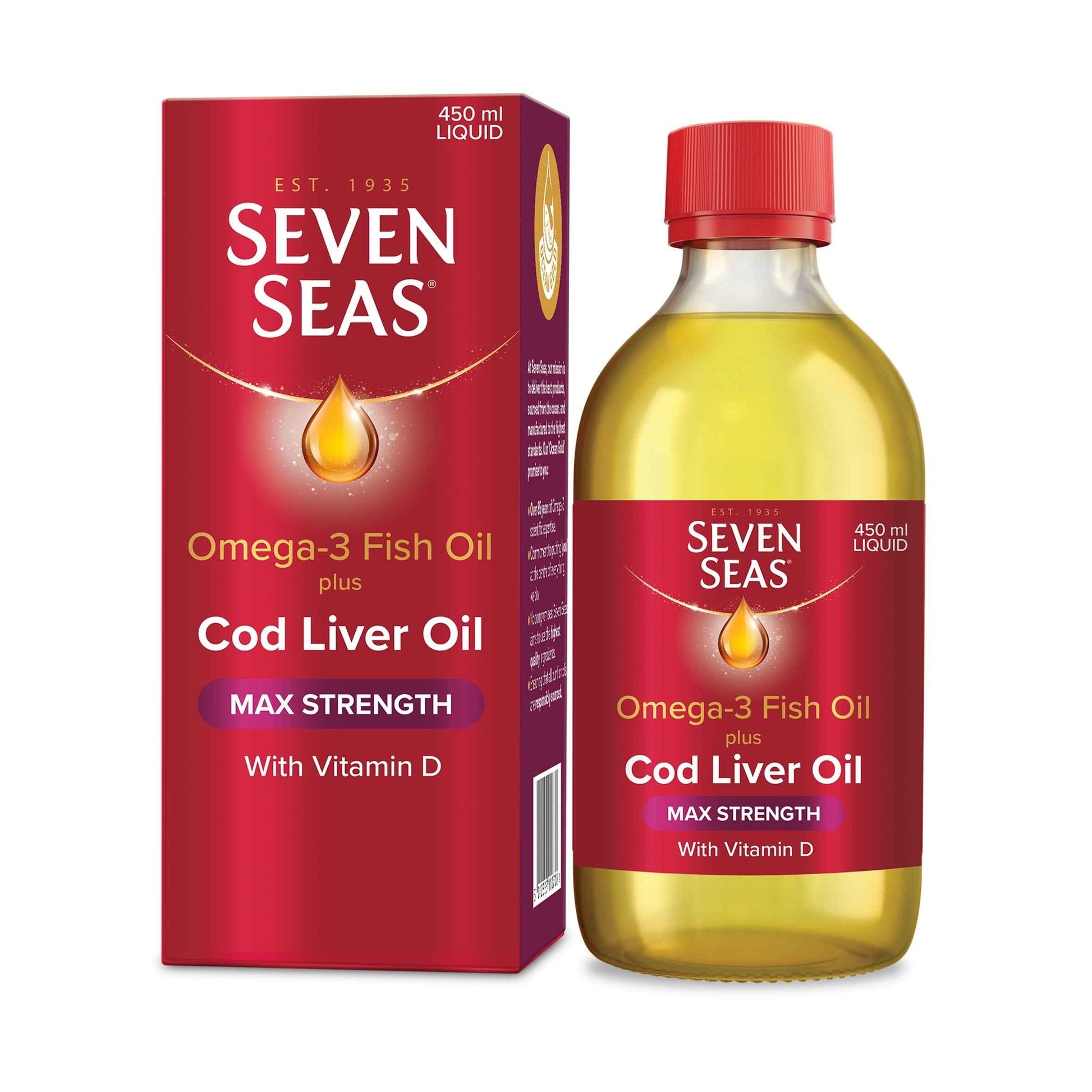 SEVEN SEAS Max Strength Cod Liver Oil Liquid 450ml