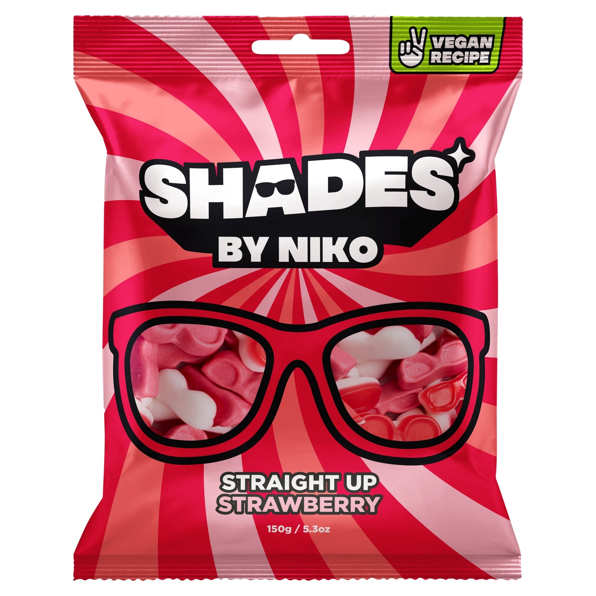 Shades By Niko Straight Up Strawberry Flavour Sweets 150g — image 1