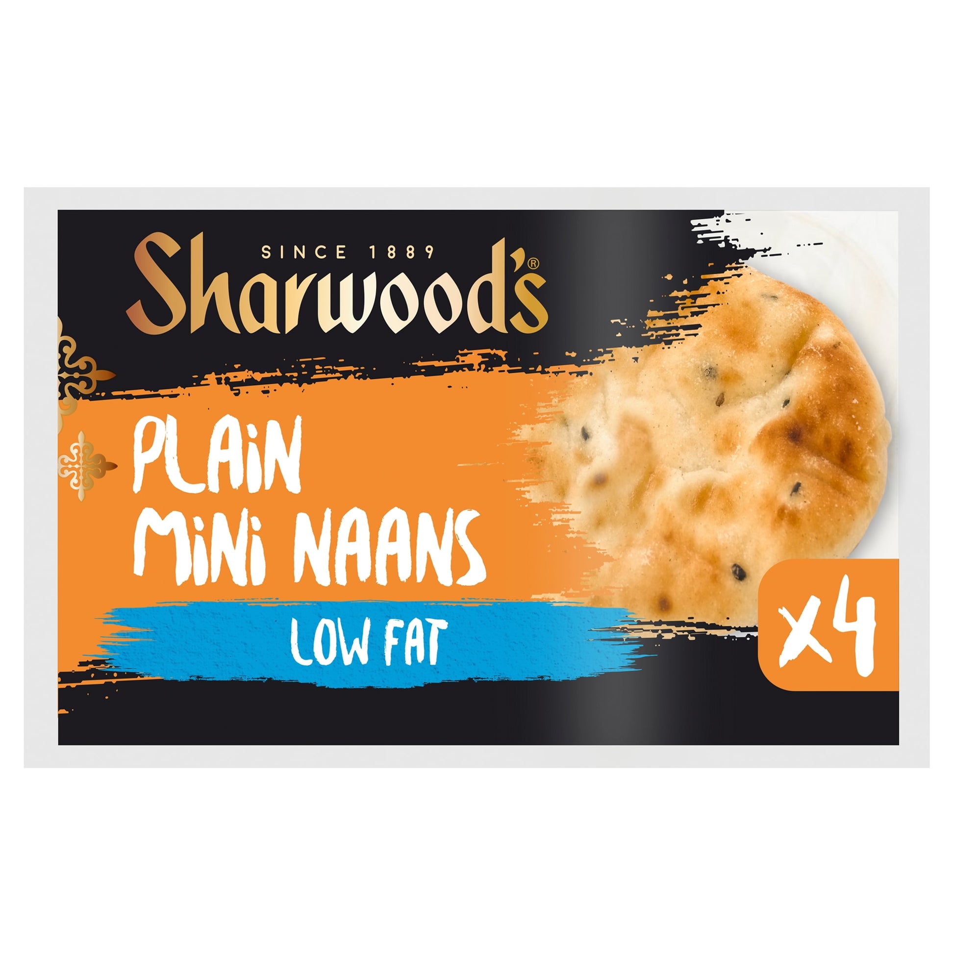 Sharwood's 4 Plain Mini Naans Low Fat 260G — image 1