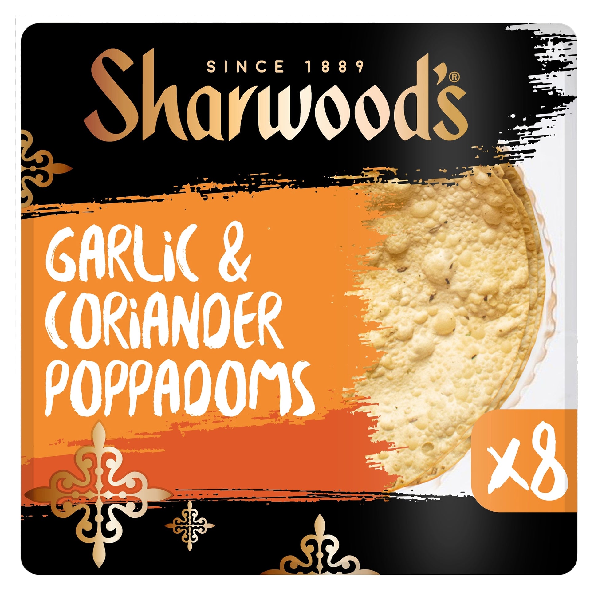 Sharwood's Garlic & Coriander Poppadoms 8 Pack — image 1