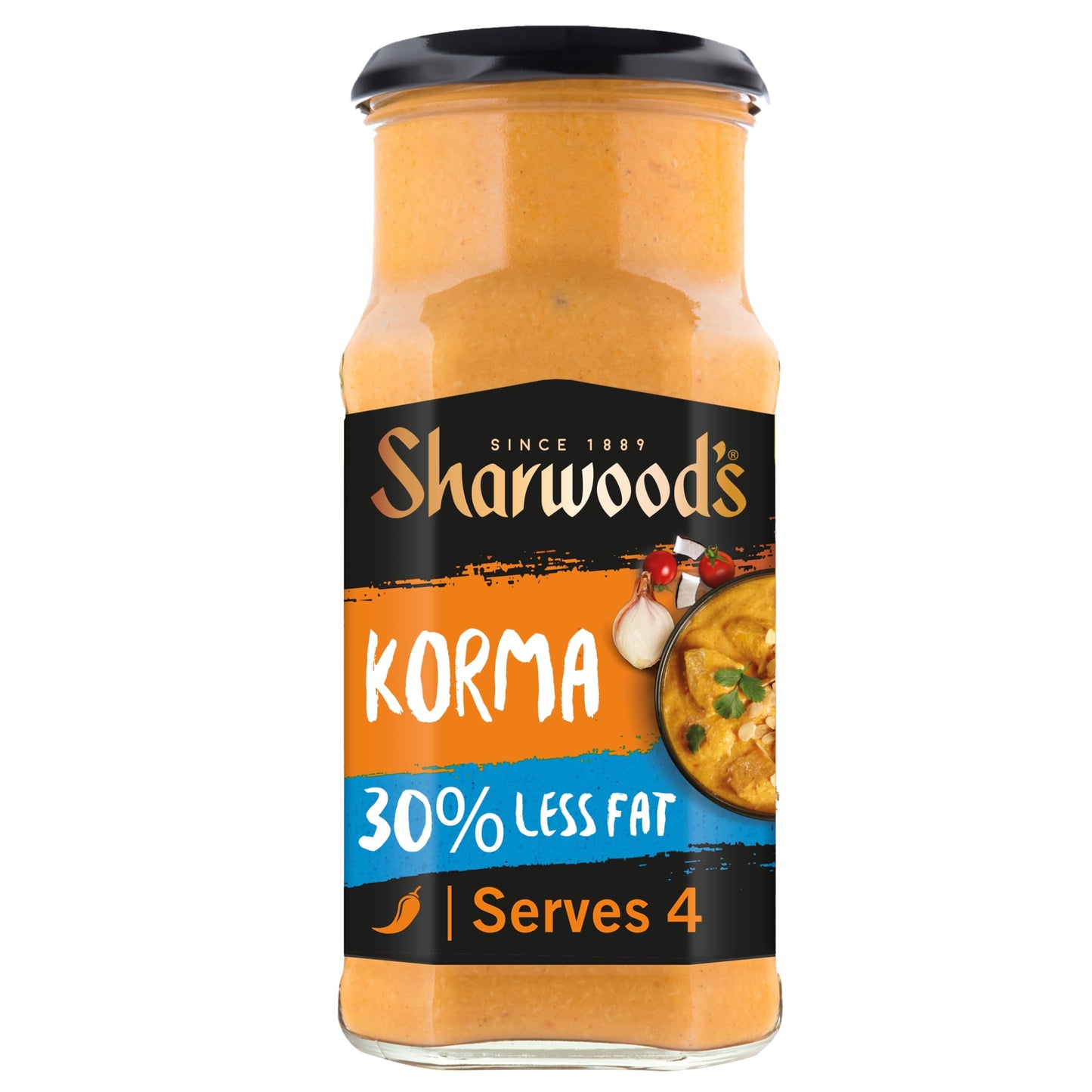 Sharwood's Korma 30% Less Fat Indian Curry Sauce 420g — image 1