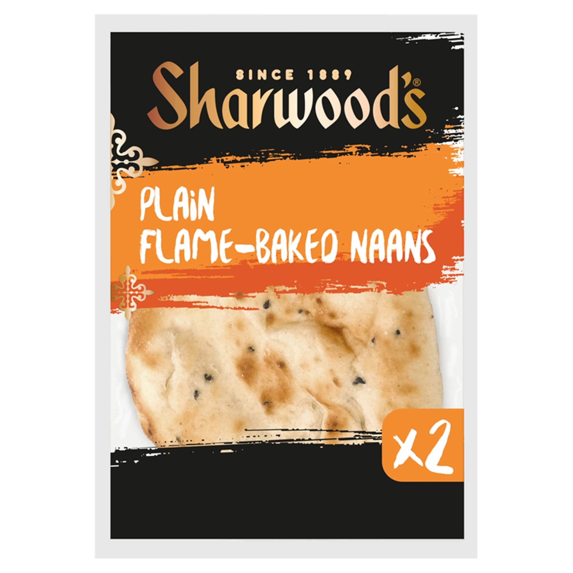 Sharwood's Plain Flame-Baked Naans 2 Pack — image 1
