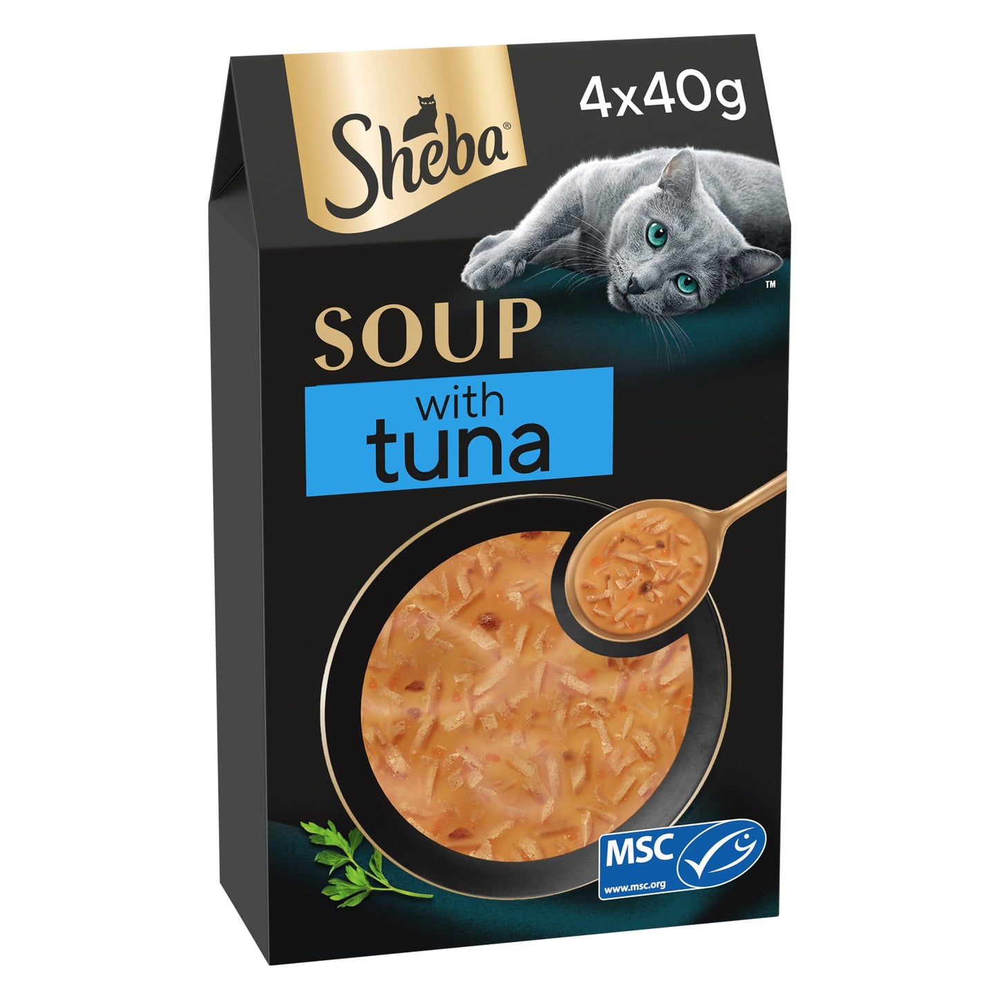Sheba Classics Wet Cat Food Soup Pouches Tuna Fillet 4x40g — image 1