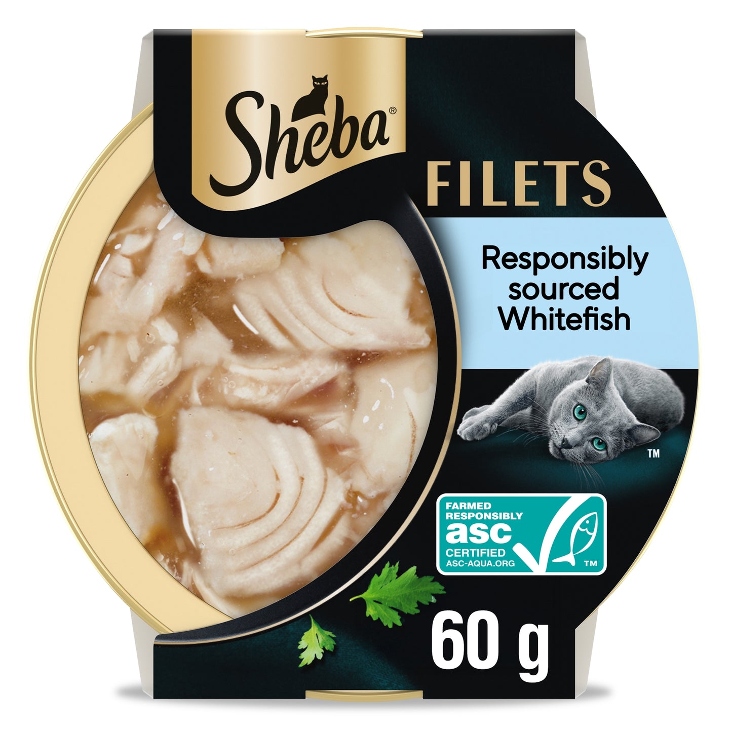 SHEBA Filets Adult Cat Food Tray with Whitefish in Gravy 60g — image 1