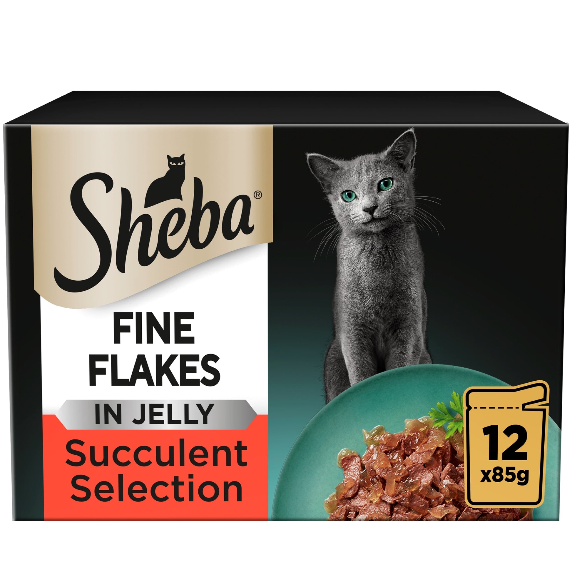 Sheba Fine Flakes Wet Cat Food Pouches Succulent Mix Jelly 12x85g — image 1