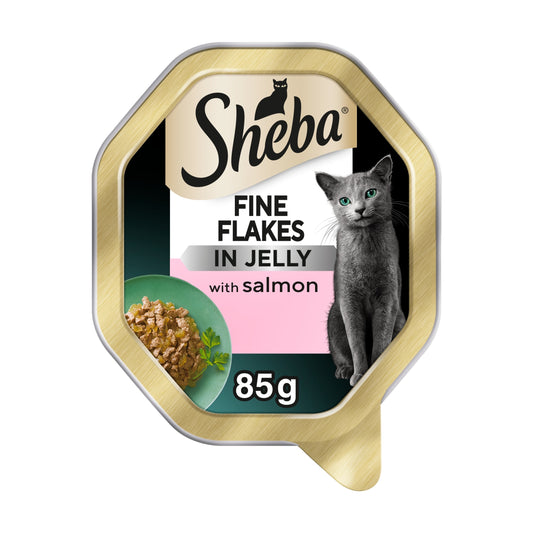 Sheba Fine Flakes Wet Cat Food Tray Salmon in Jelly 85g — image 1