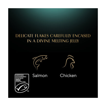 Sheba Fine Flakes Wet Cat Food Trays Chicken & Salmon Jelly 8x85g — image 4