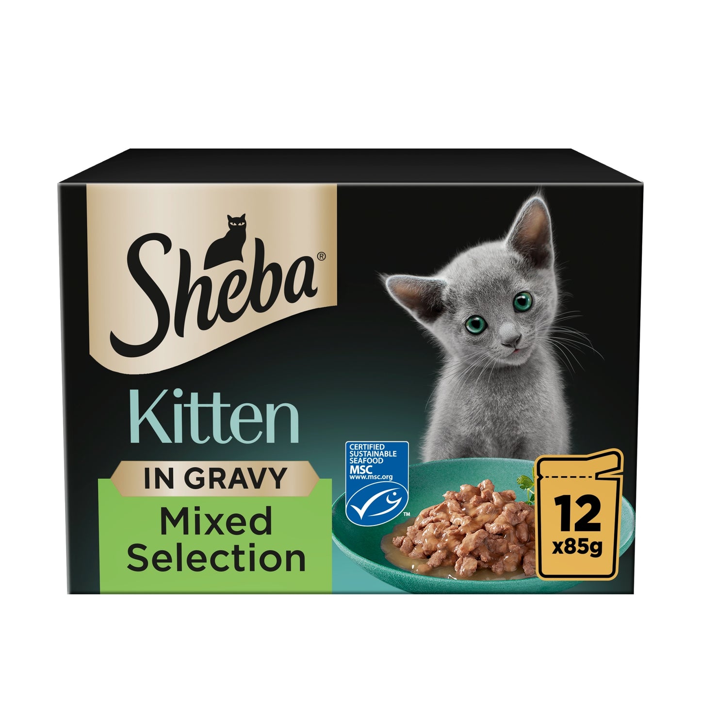 Sheba Kitten Wet Cat Food Mixed Selection in Gravy 12x85g — image 1