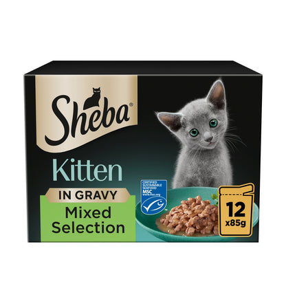 Sheba Kitten Wet Cat Food Mixed Selection in Gravy 12x85g — image 1