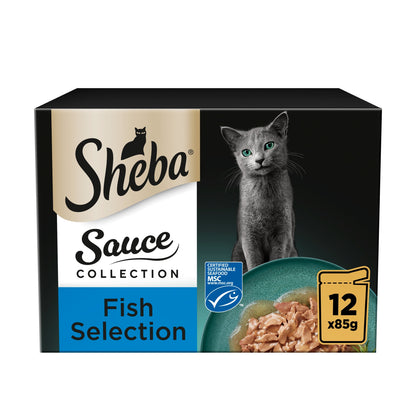 Sheba Sauce Collection Wet Cat Food Pouches Fish Selection 12x85g — image 1