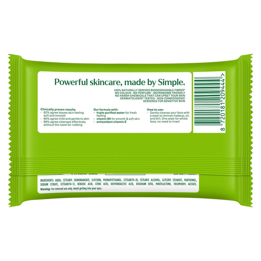 Simple Biodegradable Cleansing Wipes 25Pack — image 2