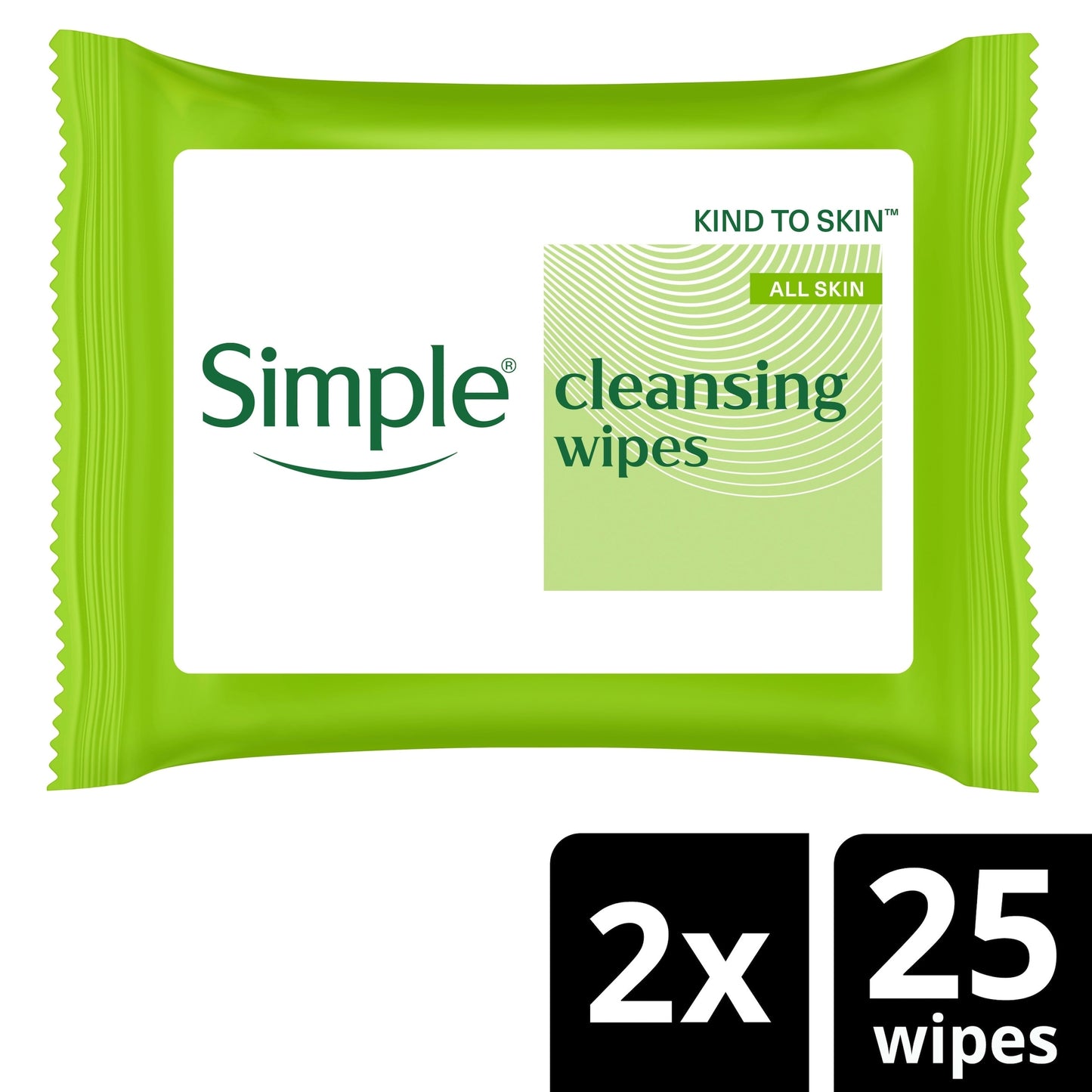 Simple Cleansing Biodegradable Wipes 2X25 Pack — image 1