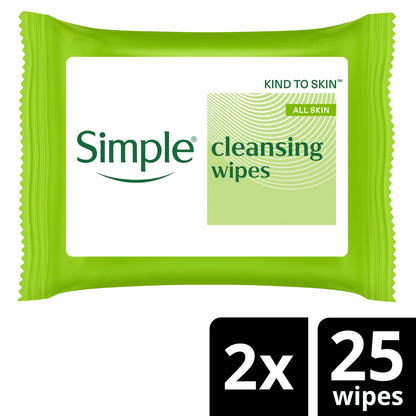 Simple Cleansing Biodegradable Wipes 2X25 Pack — image 1