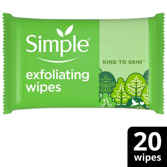 SIMPLE Kind To Skin Exfoliating Wipes 20 Pack