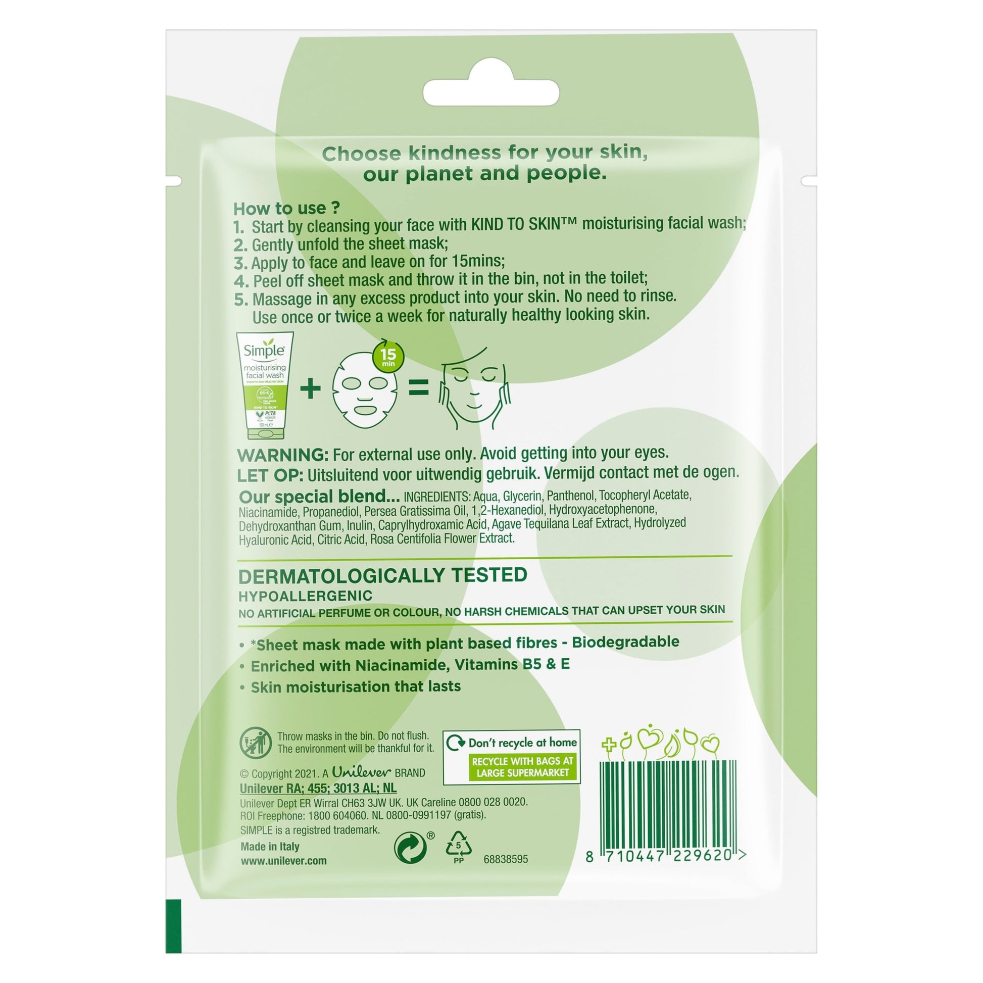 Simple Kind To Skin Rich Moisture Sheet Mask 21Ml — image 2
