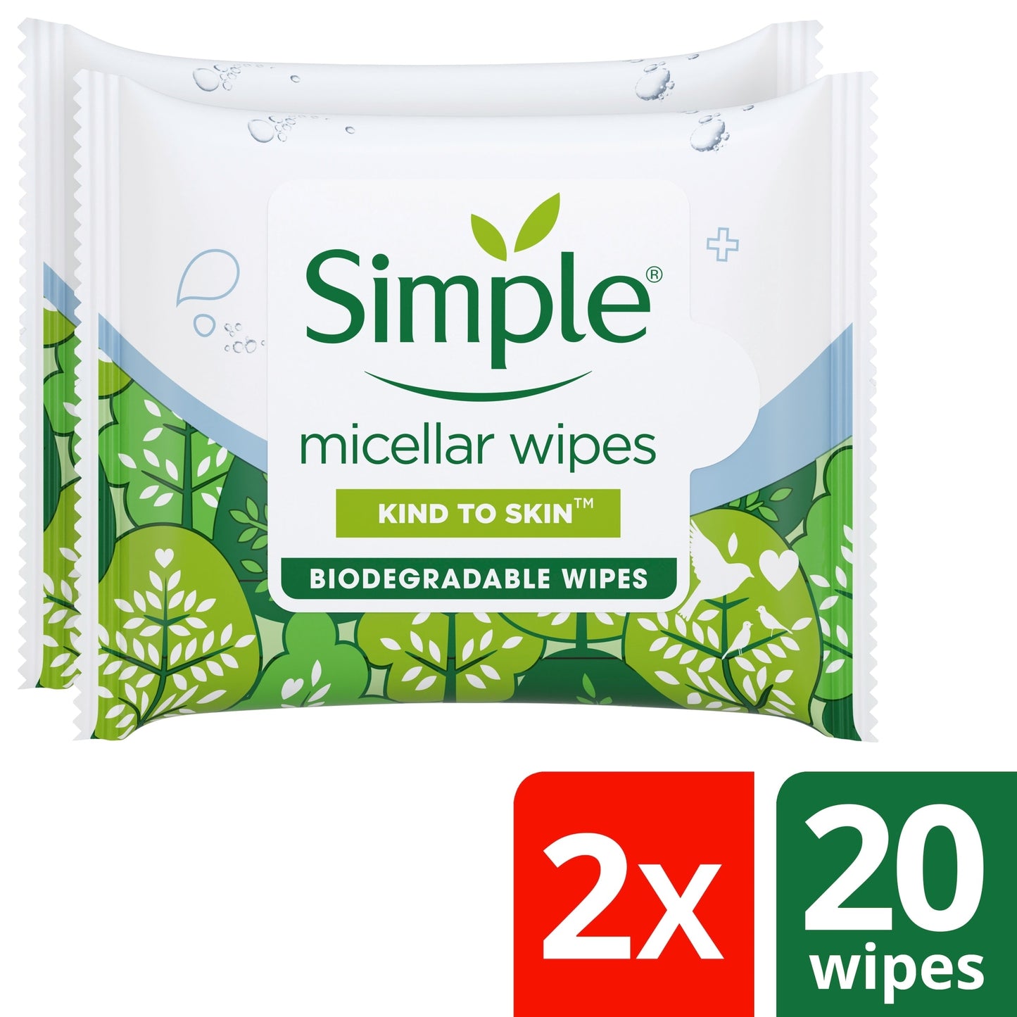 Simple Micellar Water Boost Wipes Sensitive Skin 40 Pack — image 1
