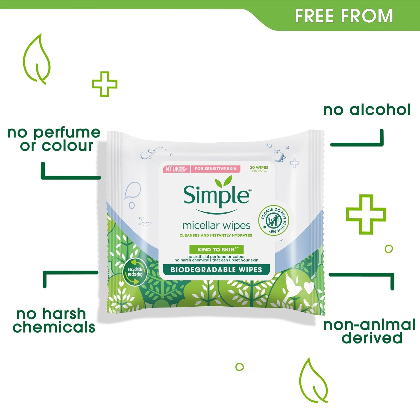 Simple Micellar Water Boost Wipes Sensitive Skin 40 Pack — image 4