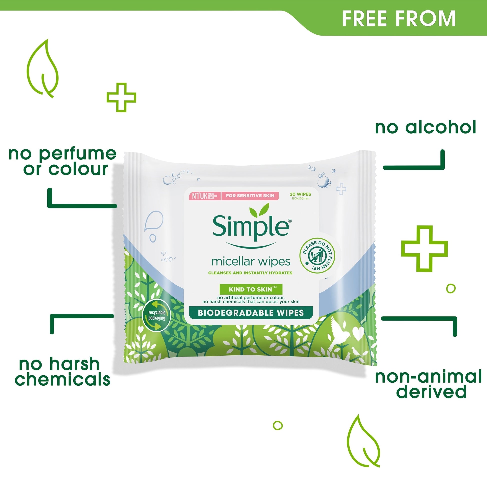 Simple Micellar Water Boost Wipes Sensitive Skin 40 Pack — image 4