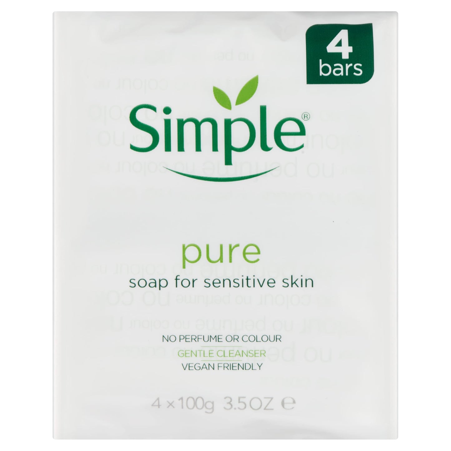 Simple Pure Soap Bars For Sensitive Skin 4 X 100G — image 1