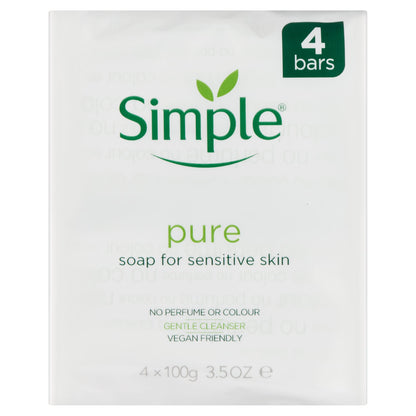 Simple Pure Soap Bars For Sensitive Skin 4 X 100G — image 1