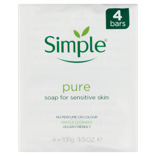 Simple Pure Soap Bars For Sensitive Skin 4 X 100G — image 1