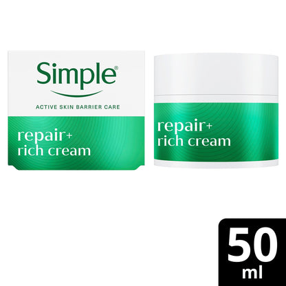 Simple Repair+ Rich Face Cream Moisturiser 50ml — image 1