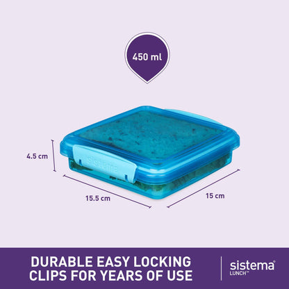 Sistema Expressions Food Storage Sandwich Box 450ml