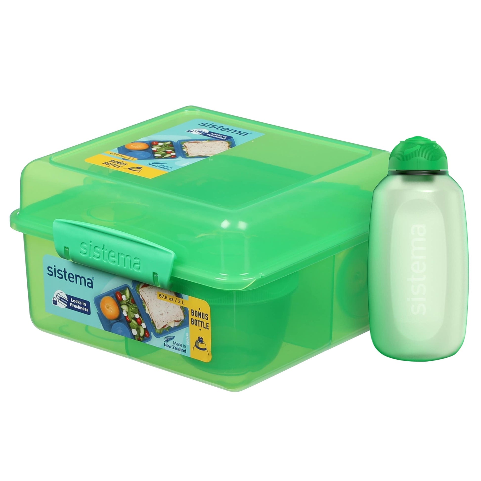 Sistema Green Lunch Box Cube Max 2L with Itsy Bonus Water Bottle 380ml — image 1
