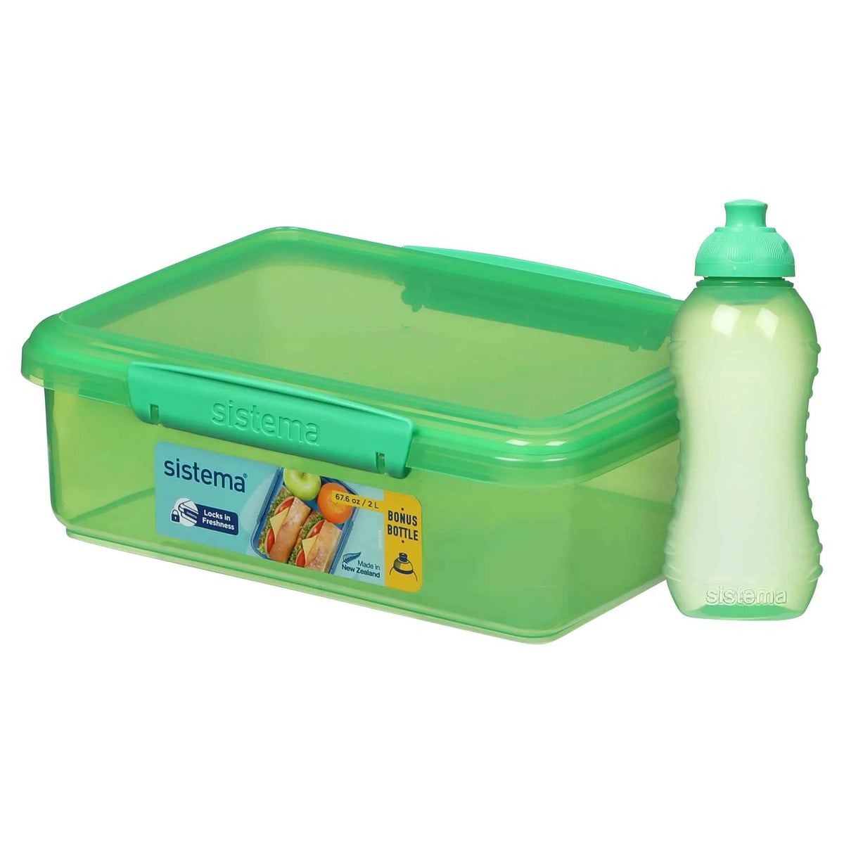 sistema Green Rectangle Lunch Box 2l With