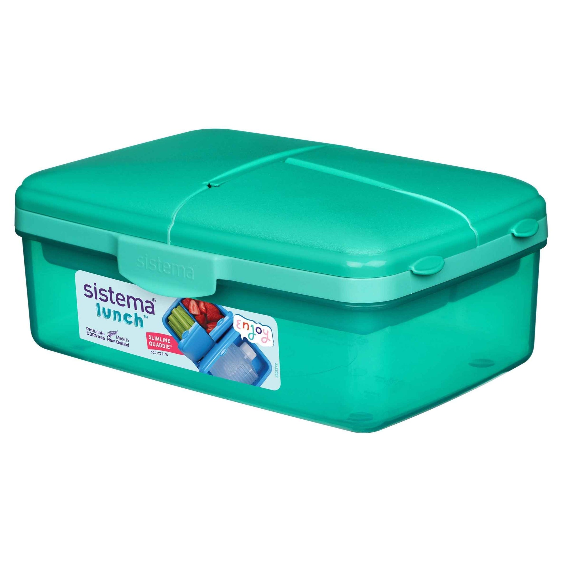 Sistema Slimline Quaddie Food Storage 1.5l With Water Bottle