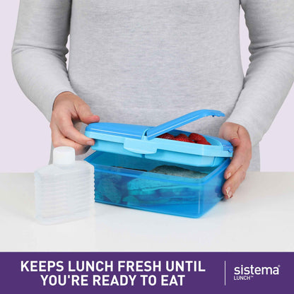 Sistema Slimline Quaddie Food Storage 1.5l With Water Bottle