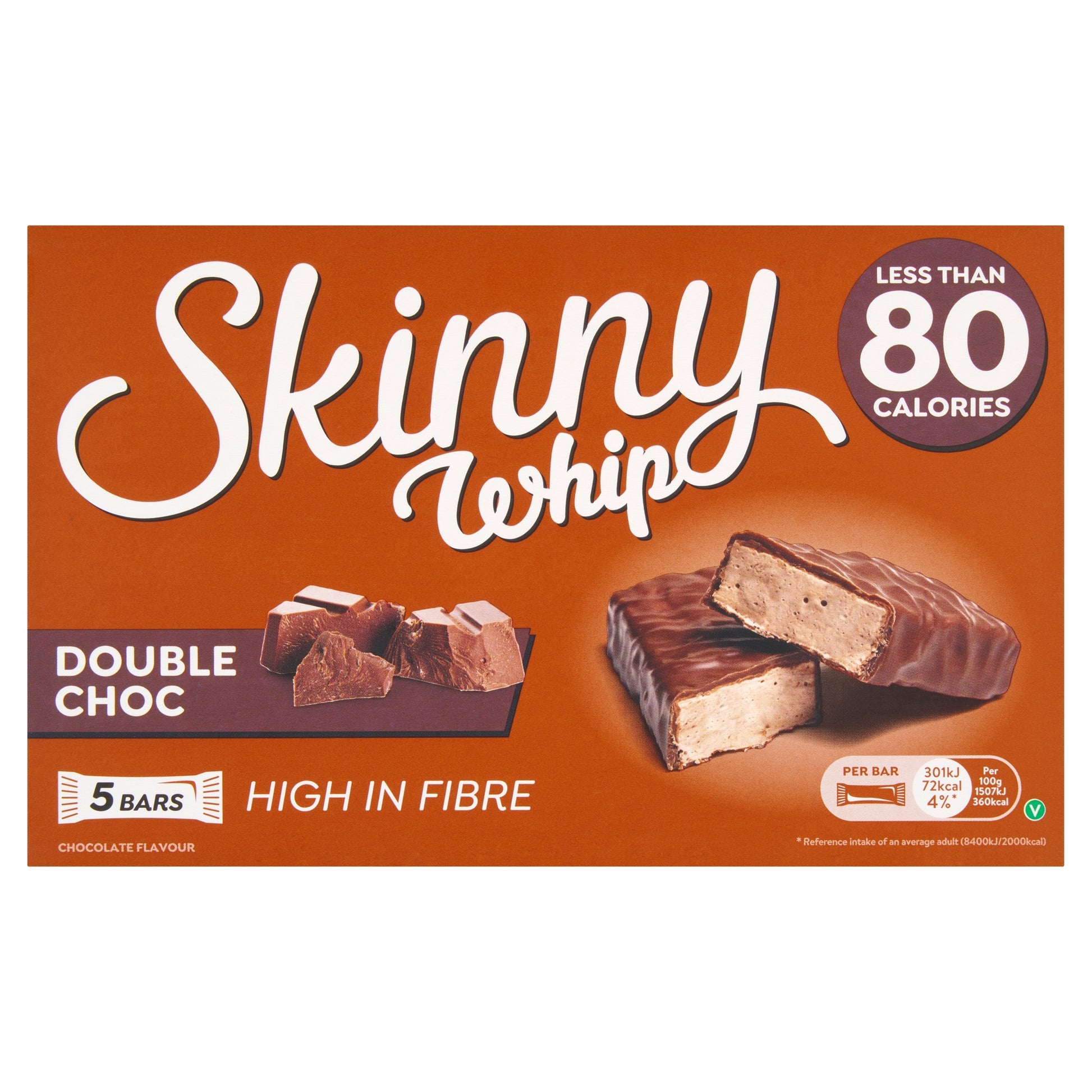 Skinny Whip Double Chocolate Nougat Bars 5 x 20g — image 1