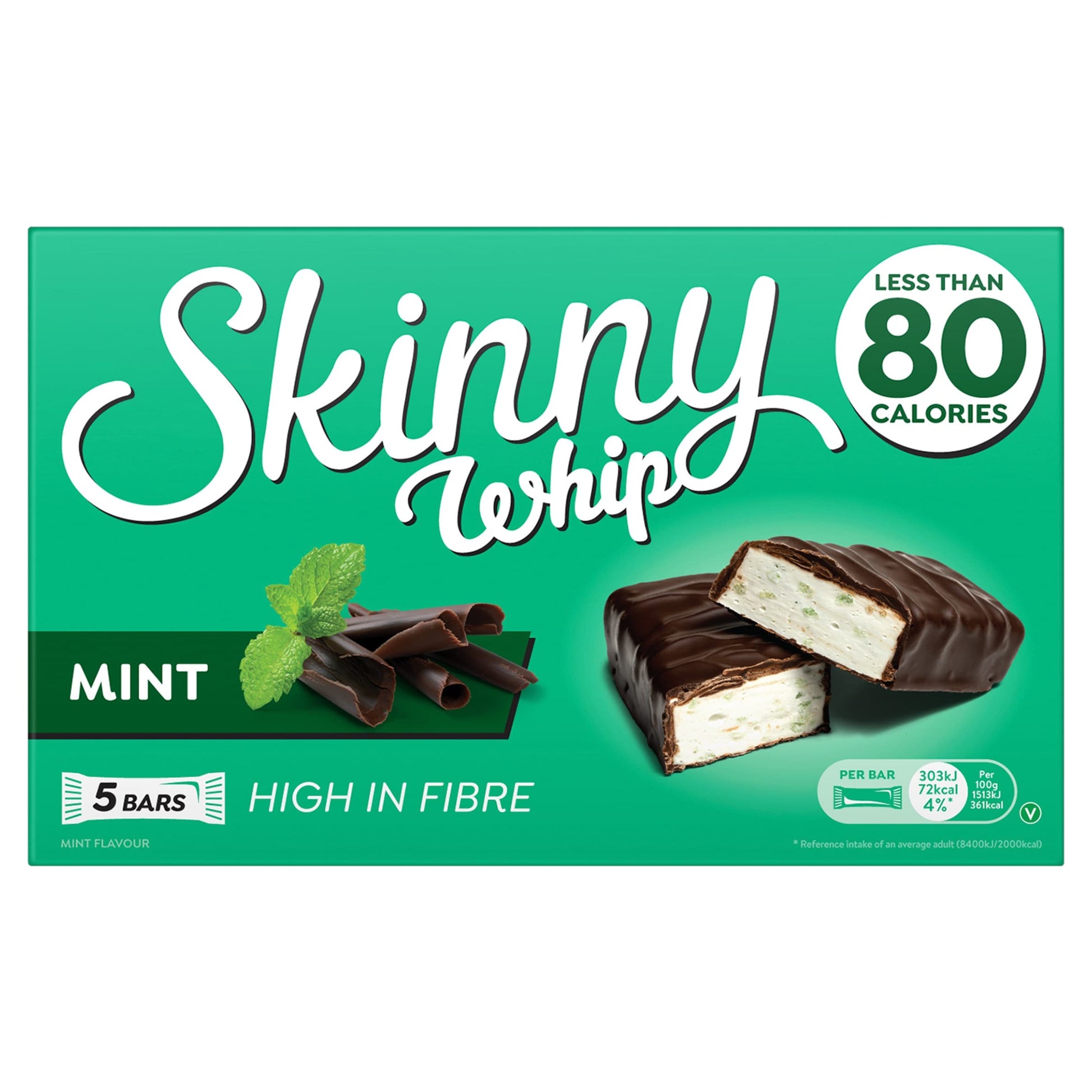 Skinny Whip Mint And Dark Chocolate Bars 5X20g — image 1