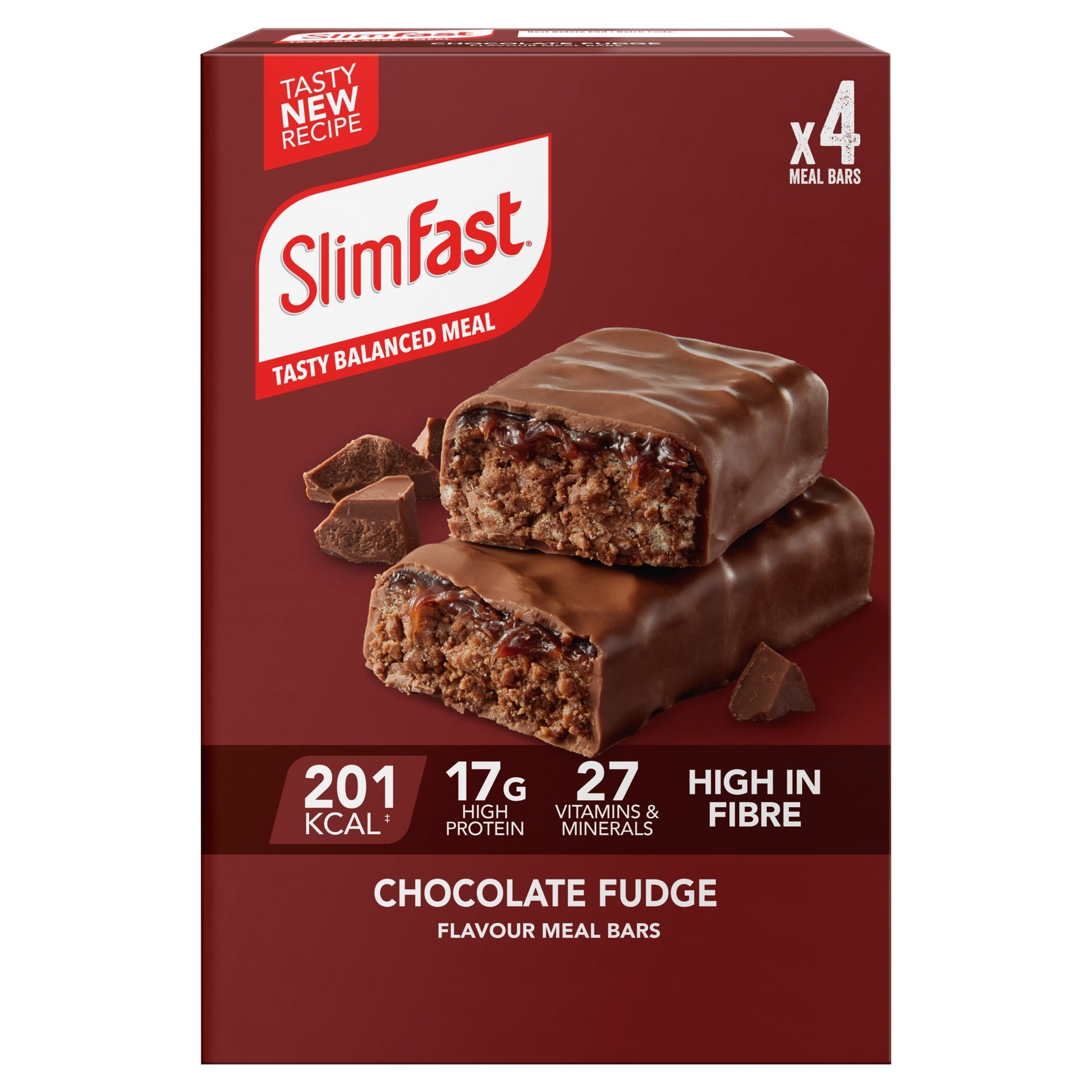SlimFast Meal Replacement Bars Chocolate Fudge (4x60g) — image 1