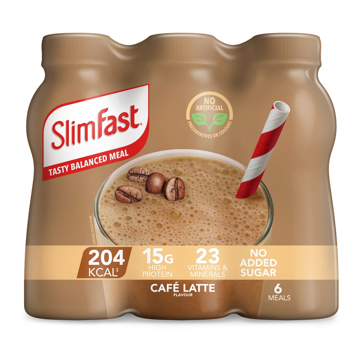 SlimFast Meal Replacement Shake - CafÃ© Latte 6 x 325ml — image 1