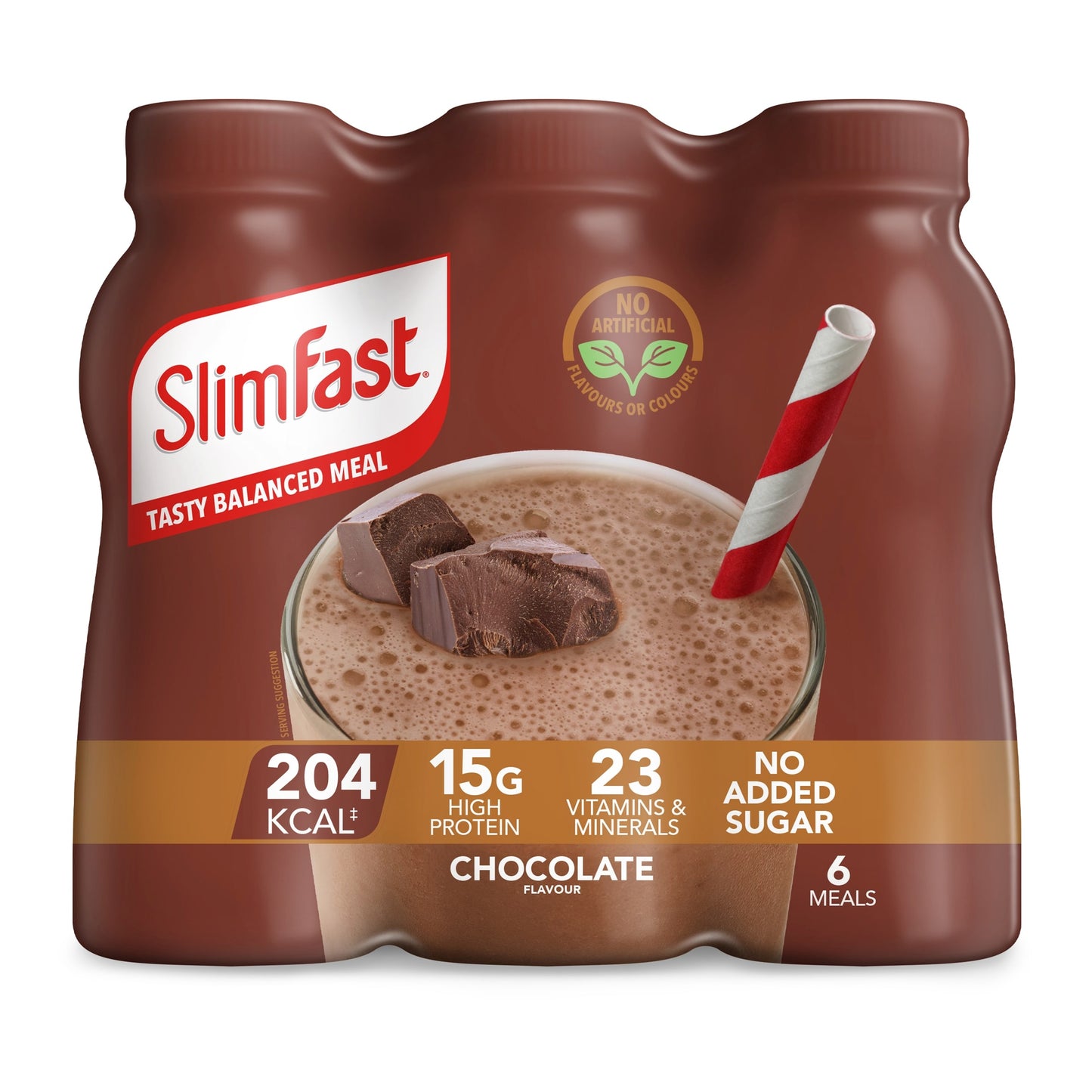 SlimFast Meal Replacement Shake - Chunky Chocolate 6 x 325ml — image 1