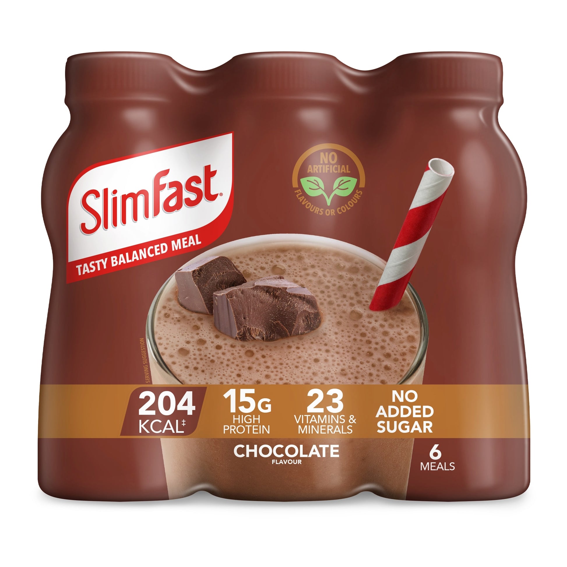 SlimFast Meal Replacement Shake - Chunky Chocolate 6 x 325ml — image 1