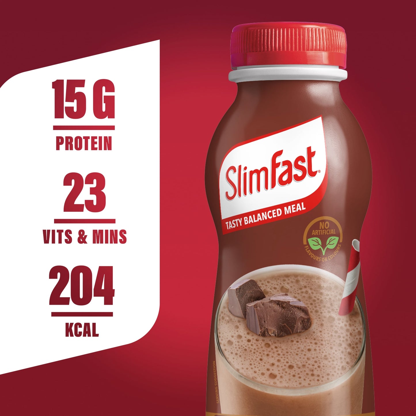 SlimFast Meal Replacement Shake - Chunky Chocolate 6 x 325ml — image 2