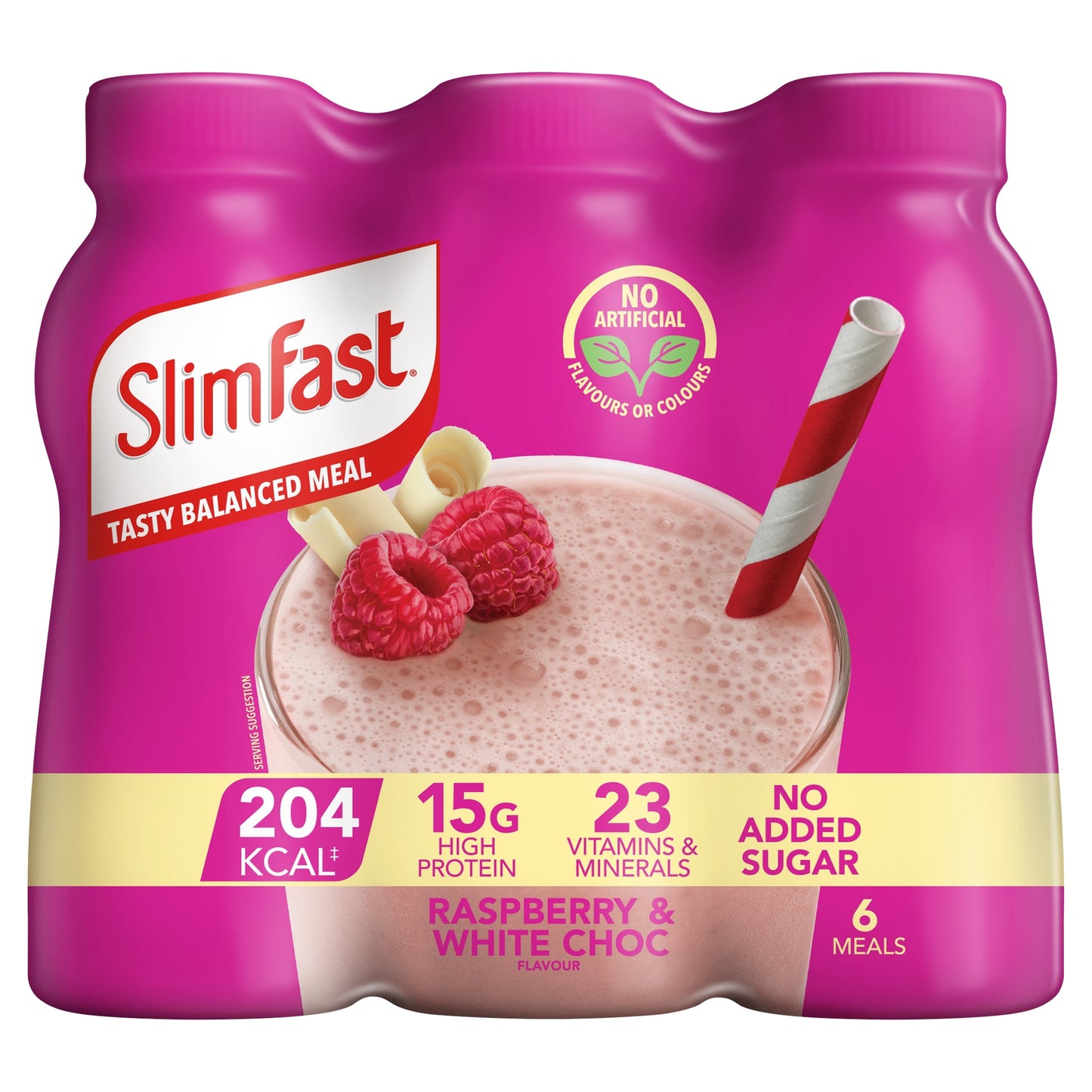 SlimFast Meal Replacement Shake - Raspberry & White Chocolate 6 x 325ml — image 1