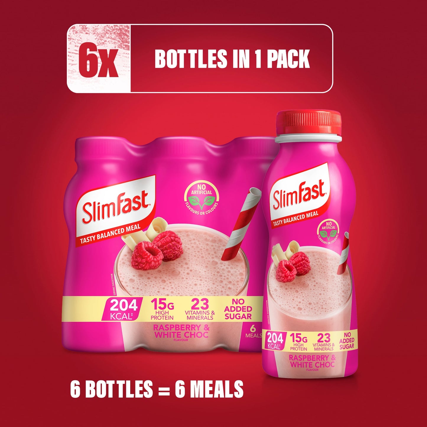 SlimFast Meal Replacement Shake - Raspberry & White Chocolate 6 x 325ml — image 4