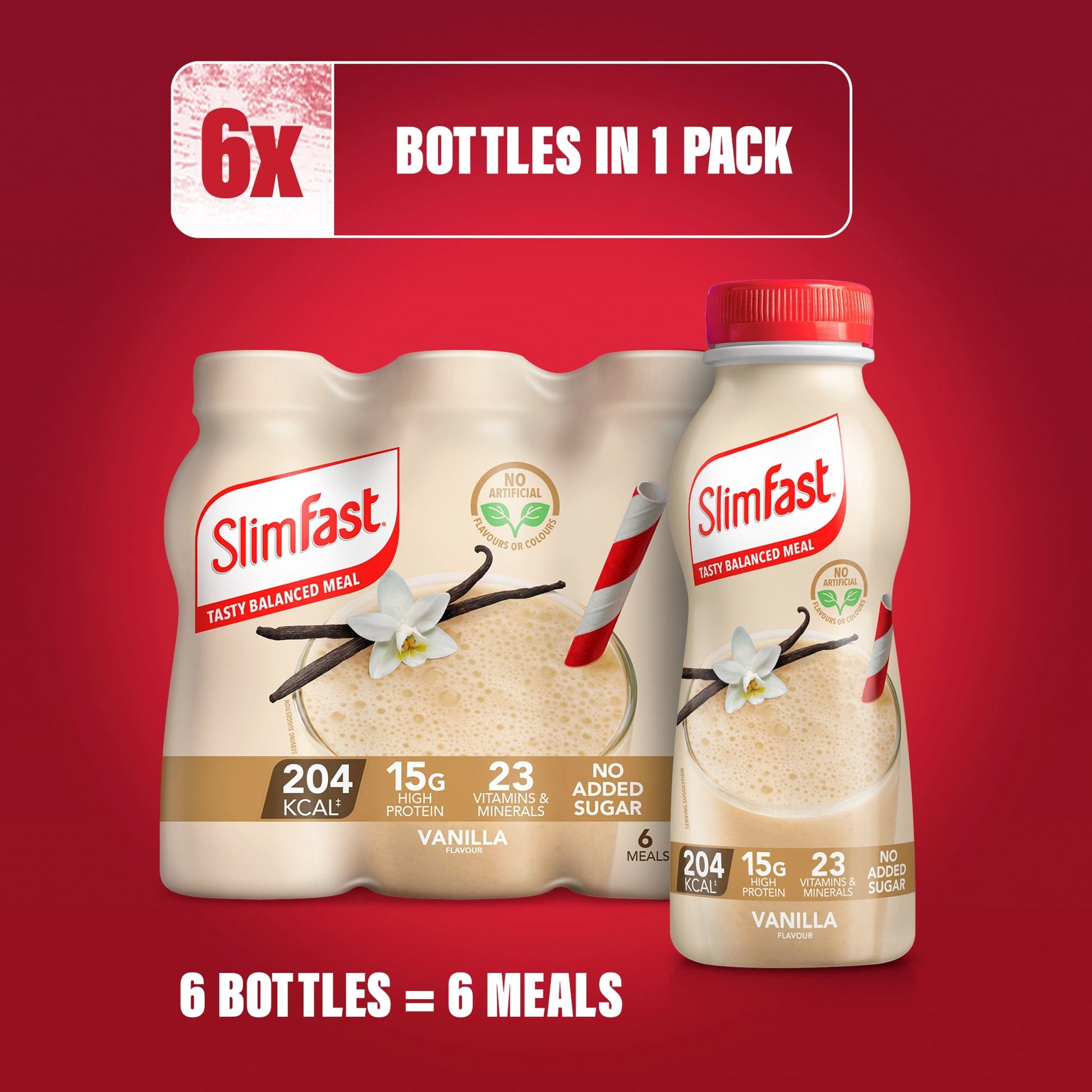 SlimFast Meal Replacement Shake - Vanilla 6 Pack 325ml — image 4