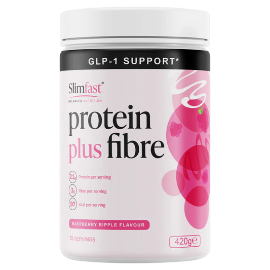 SlimFast Protein Plus Fibre Raspberry Ripple Flavour 15 Servings 420g. — image 1