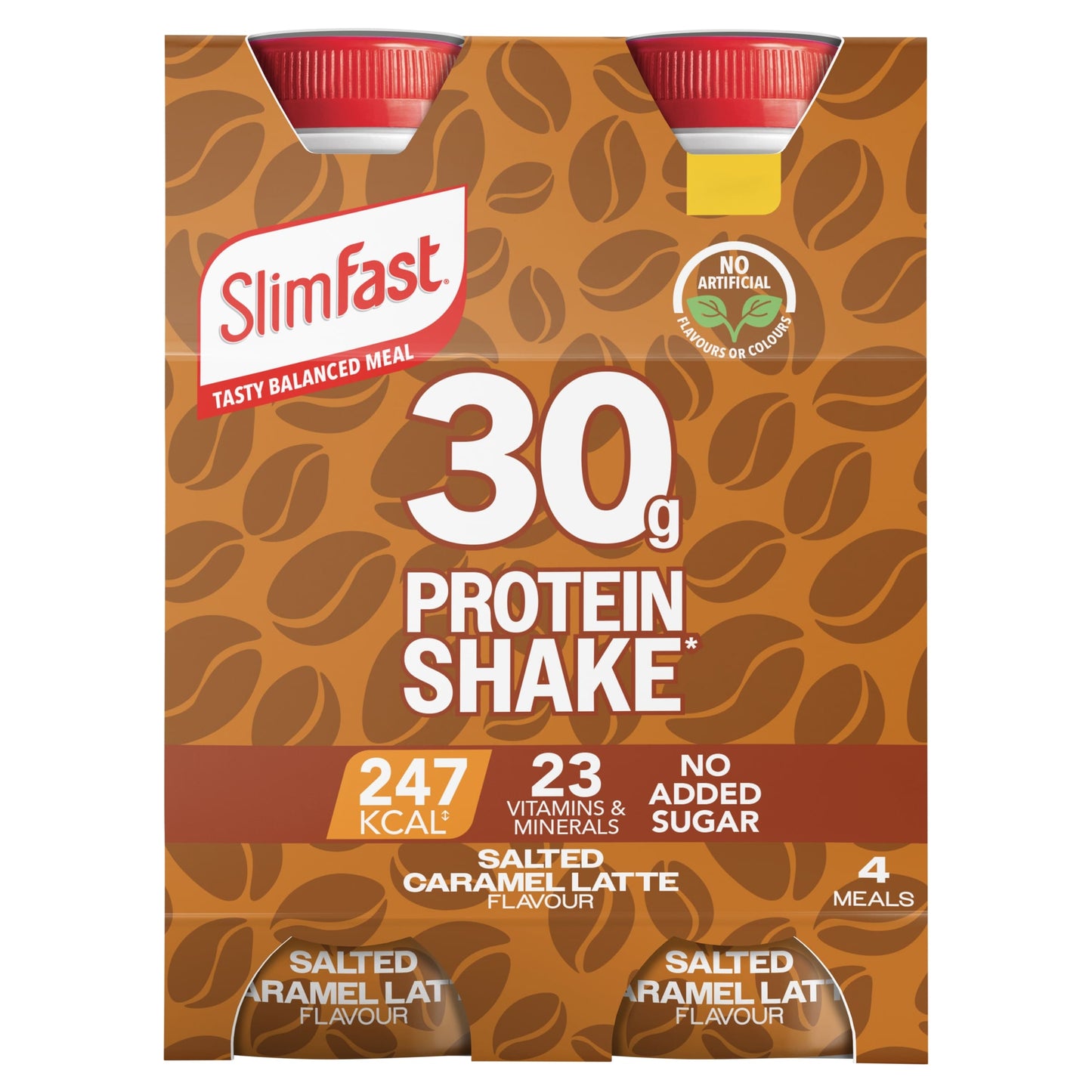 SlimFast Salted Caramel Latte 30g Protein Shake Multipack - 4 x 325ml — image 1