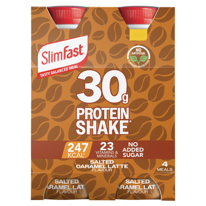 SlimFast Salted Caramel Latte 30g Protein Shake Multipack - 4 x 325ml — image 1