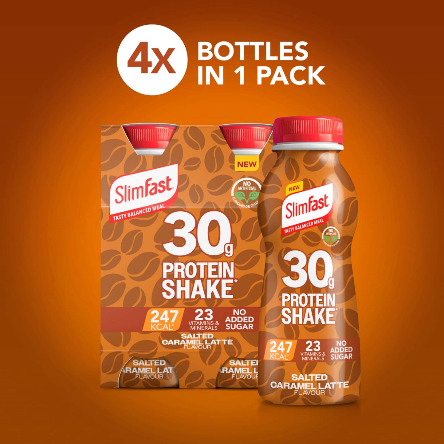 SlimFast Salted Caramel Latte 30g Protein Shake Multipack - 4 x 325ml — image 4