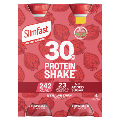 SlimFast Strawberry 30g Protein Shake Multipack - 4 x325ml — image 1